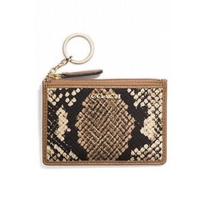Coach Snakeskin Print Mini Skinny ID Case / Card Wallet